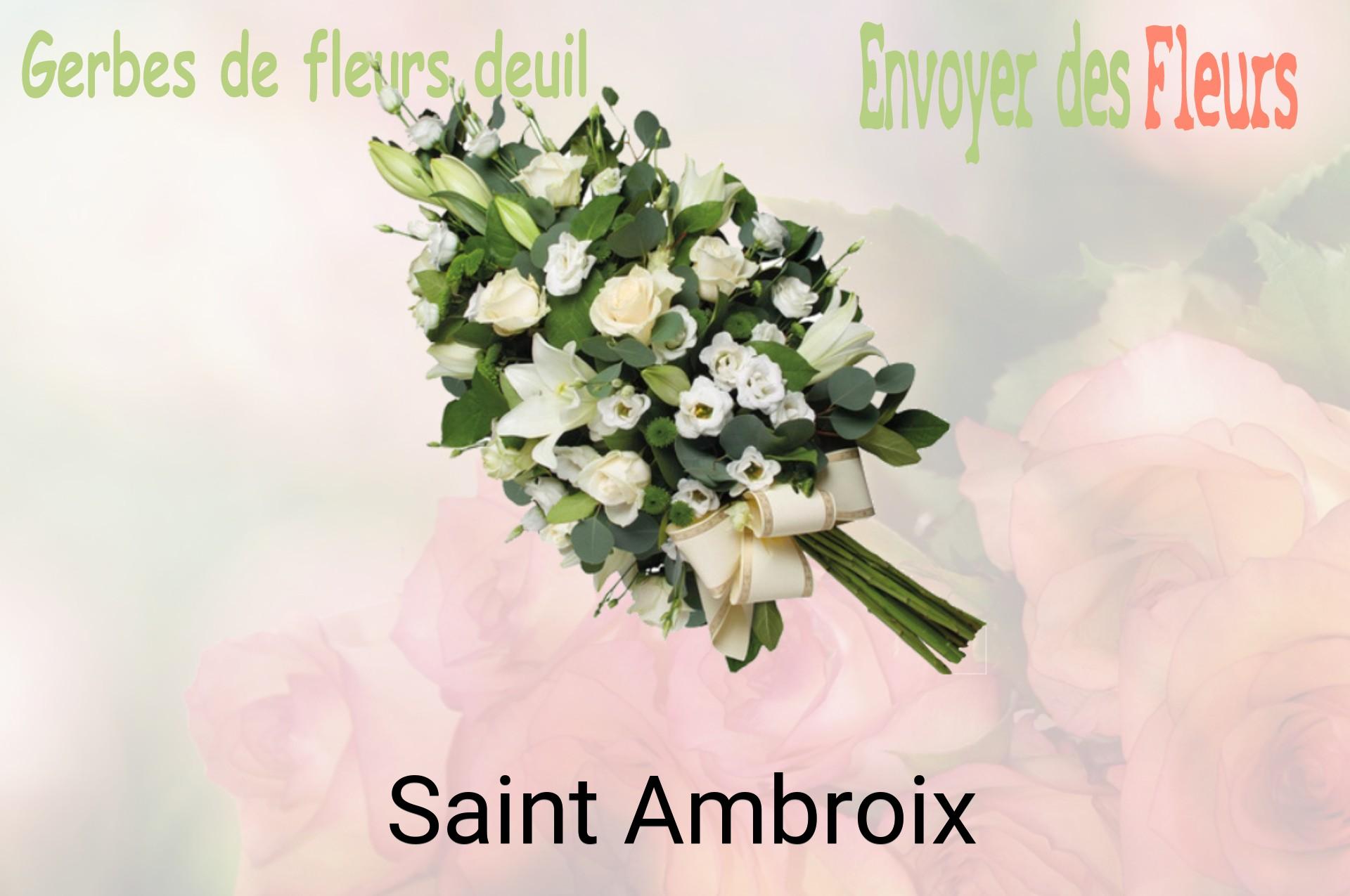 Gerbe de fleurs de deuil livrée à Saint-Ambroix